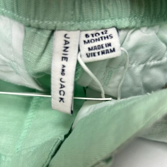 Janie and Jack 100049169 Mint green Linen-Cotton Short size 6-12 m NWT - Picture 8 of 10